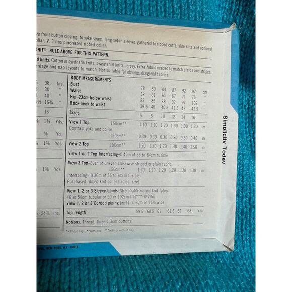 Simplicity 6588 pattern polo top size 10 12 14 - Picture 5 of 5